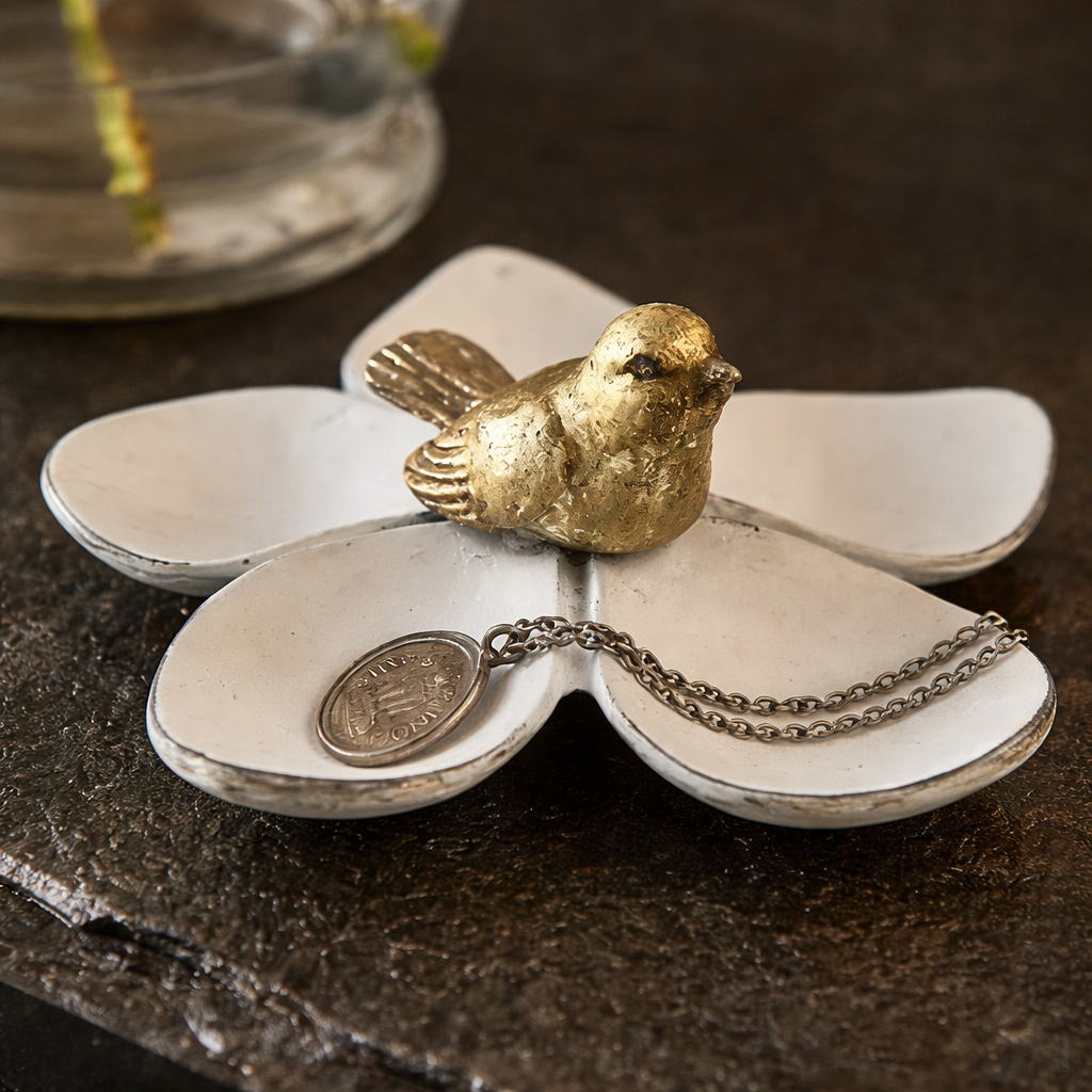 Pewter Five Petal Jewelry/Coin Tray