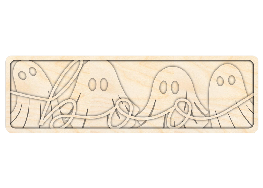 Unfinished Wood Layered Halloween Ghost Boo Sign | 4 Layers | up to 46"