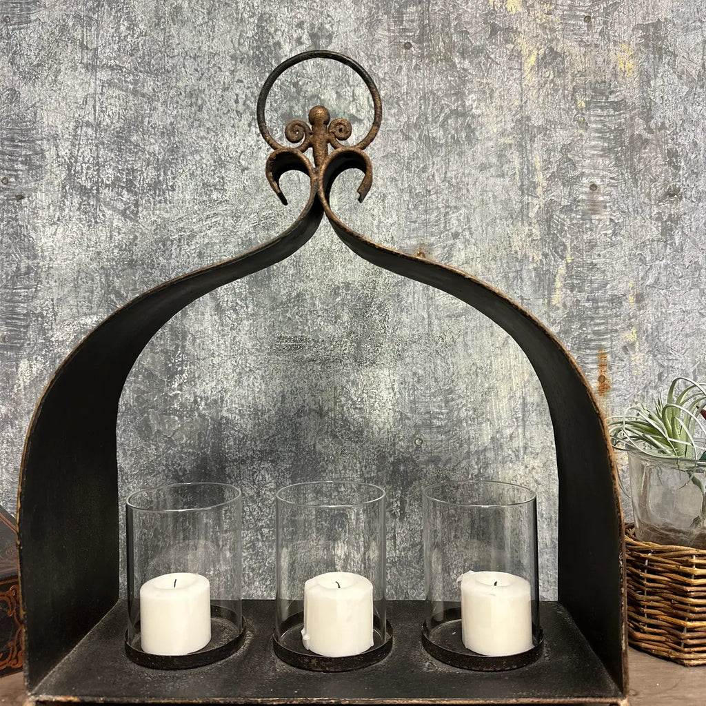 Cast Iron Triple Candleholder