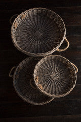 XLarge Round Willow Serving Trays - Set of 3