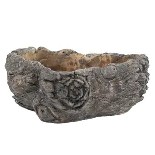 Cement Burled Bark Planter