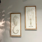Wood-Framed Marine Life Wall Decor