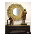 Round Seagrass Mirror
