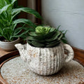 Cement Rustic Teapot Planter