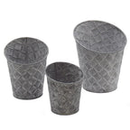 Round Basketweave Planters