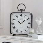 Black Vintage Style Large Metal Table Clock