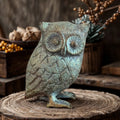 Cast Iron Owl in Antique Green, Blue Rustic Finish