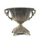 Distressed Black Iron Urn