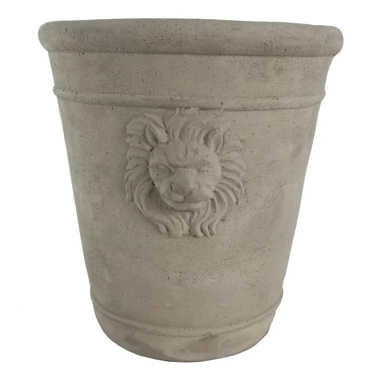 Cast Cement Lion Head Planter