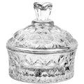 Clear Carved Glass  Storage Jar With Lid