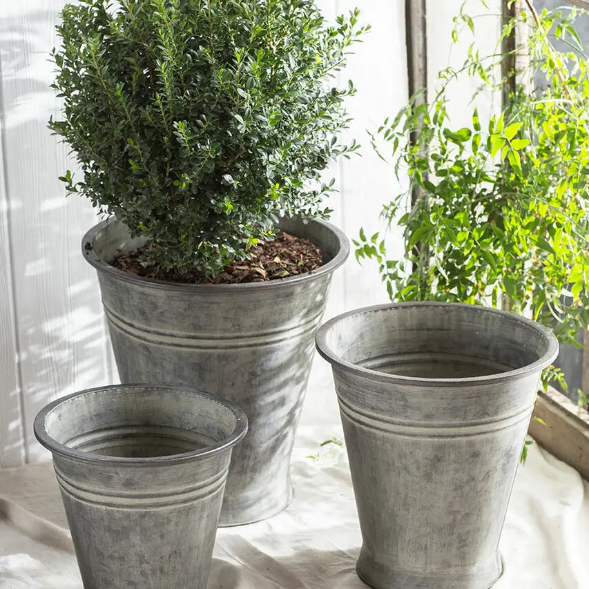 Metal Planters with Copper Finish - Set of 3