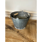 IRON POT DOT FINISH WITH WOOD HANDLE SET OF THREE