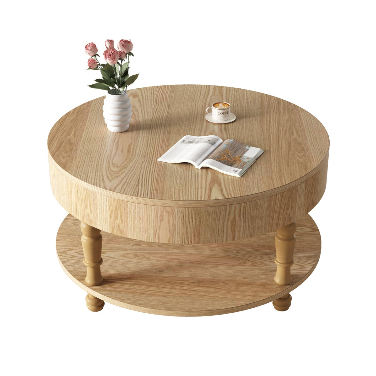 Coffee Table with Dual Storage for Living Room