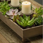 Rustic Recycled Pine Four Candle Holder Centerpiece