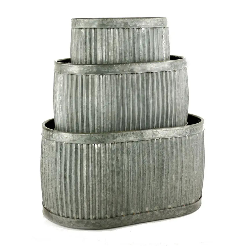 Zinc Dolly Tubs - Set of 3