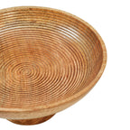Ribbed Natural Wooden Farmhouse Accent Bowl