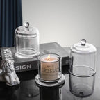 Glass Candle Holder With Glass Cover