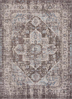 Peeta Dark Brown Medallion Area Rug