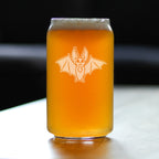 Bat Beer Can Pint Glass - Funny Cute Bat Gifts - Spooky Fun Halloween Decor with Bats - 16 oz Glasses