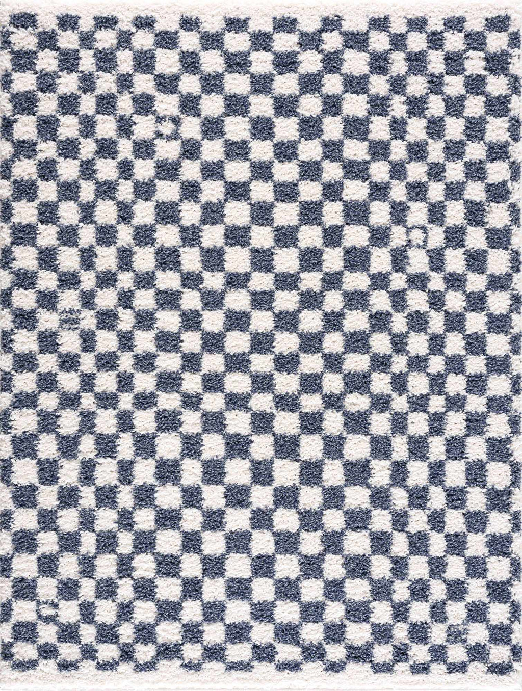 Kieu Blue & White Checkered Area Rug