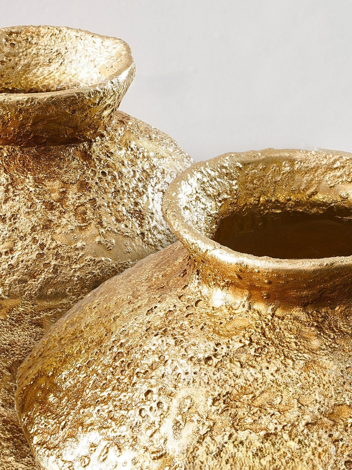Textured Gold Decorative Vases