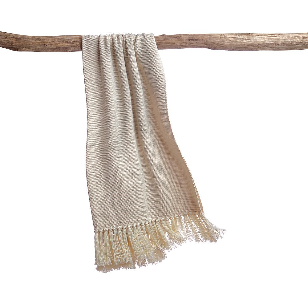Melange Ivory Luxury Throw Blanket