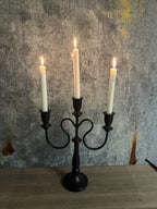 Black Metal 3-Arm Candelabra