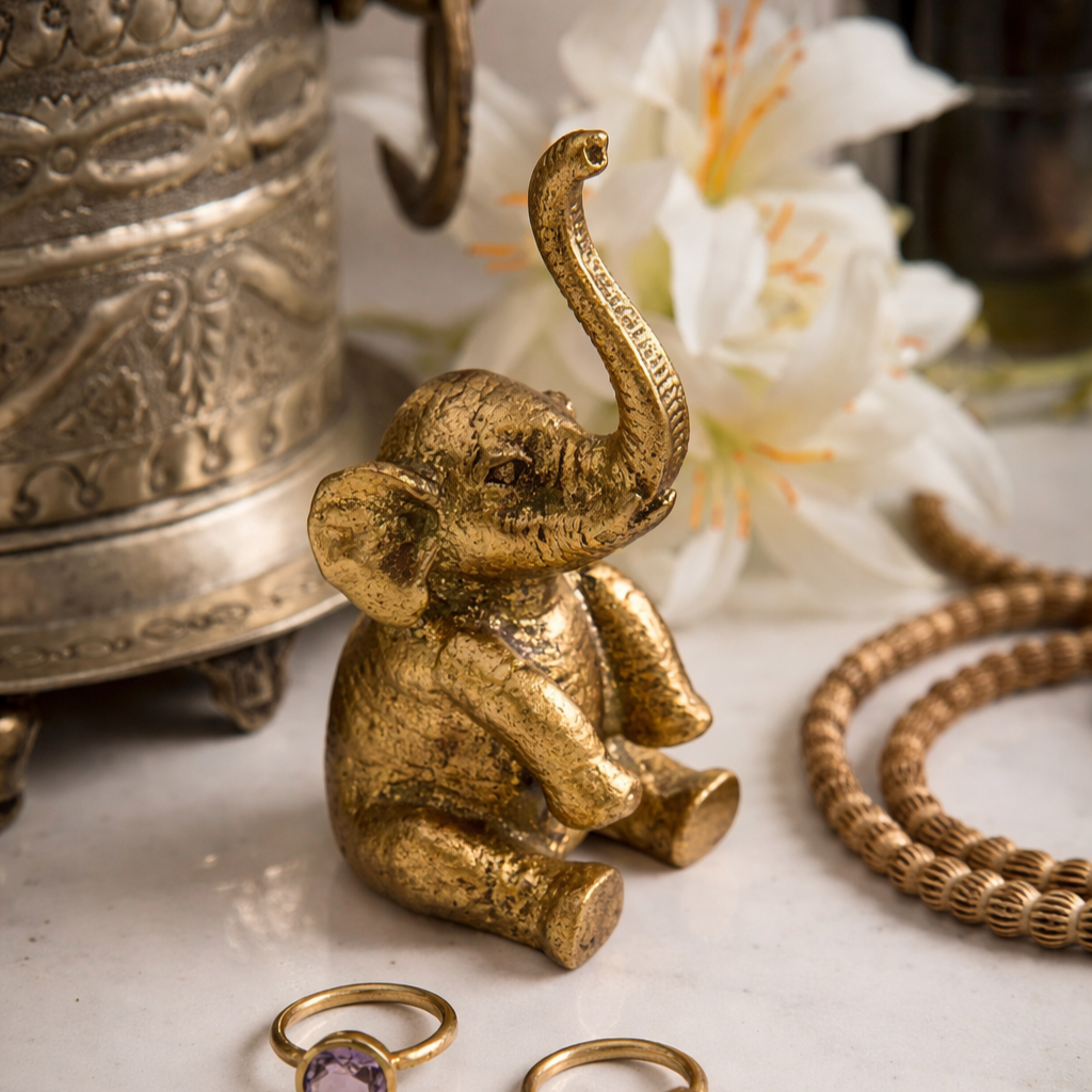 Pewter Elephant Ring Holder
