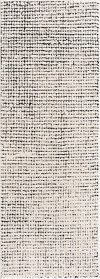Keita Cream & Black Grid Plush Rug