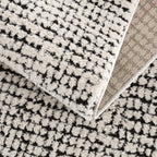 Keita Cream & Black Grid Plush Rug