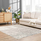 Keita Cream & Black Grid Plush Rug