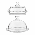 Crystal-Cut Glass Serving Dome & Covered Dish