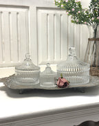 Ribbed Yurt Glass Jar with Lid