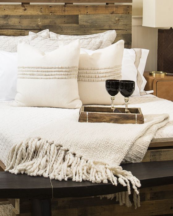 Merino Wool Striped Throw Pillow