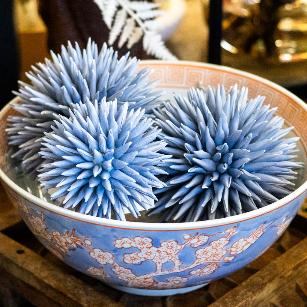 4.5"  Spiked Blue Decorative Foam Ball - Coastal Bowl Filler