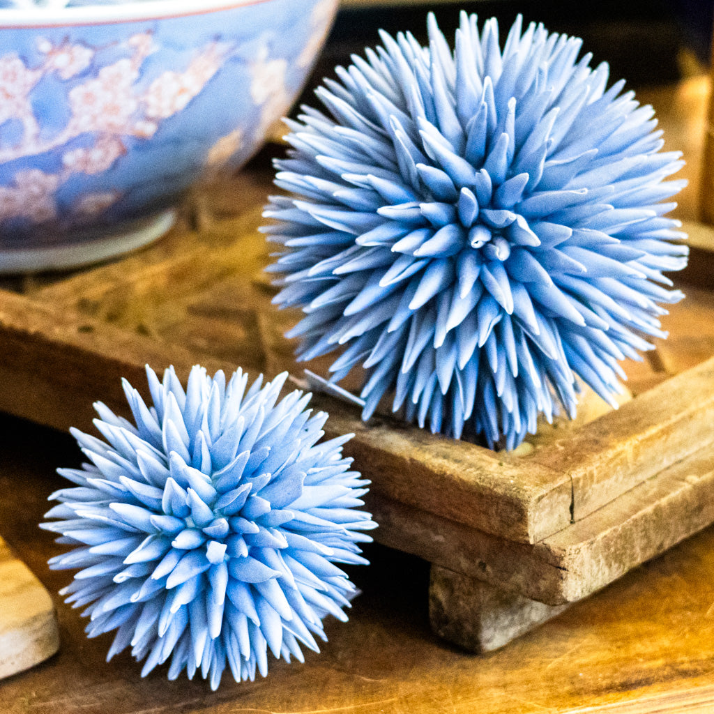 4.5"  Spiked Blue Decorative Foam Ball - Coastal Bowl Filler