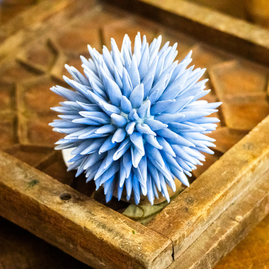4.5"  Spiked Blue Decorative Foam Ball - Coastal Bowl Filler