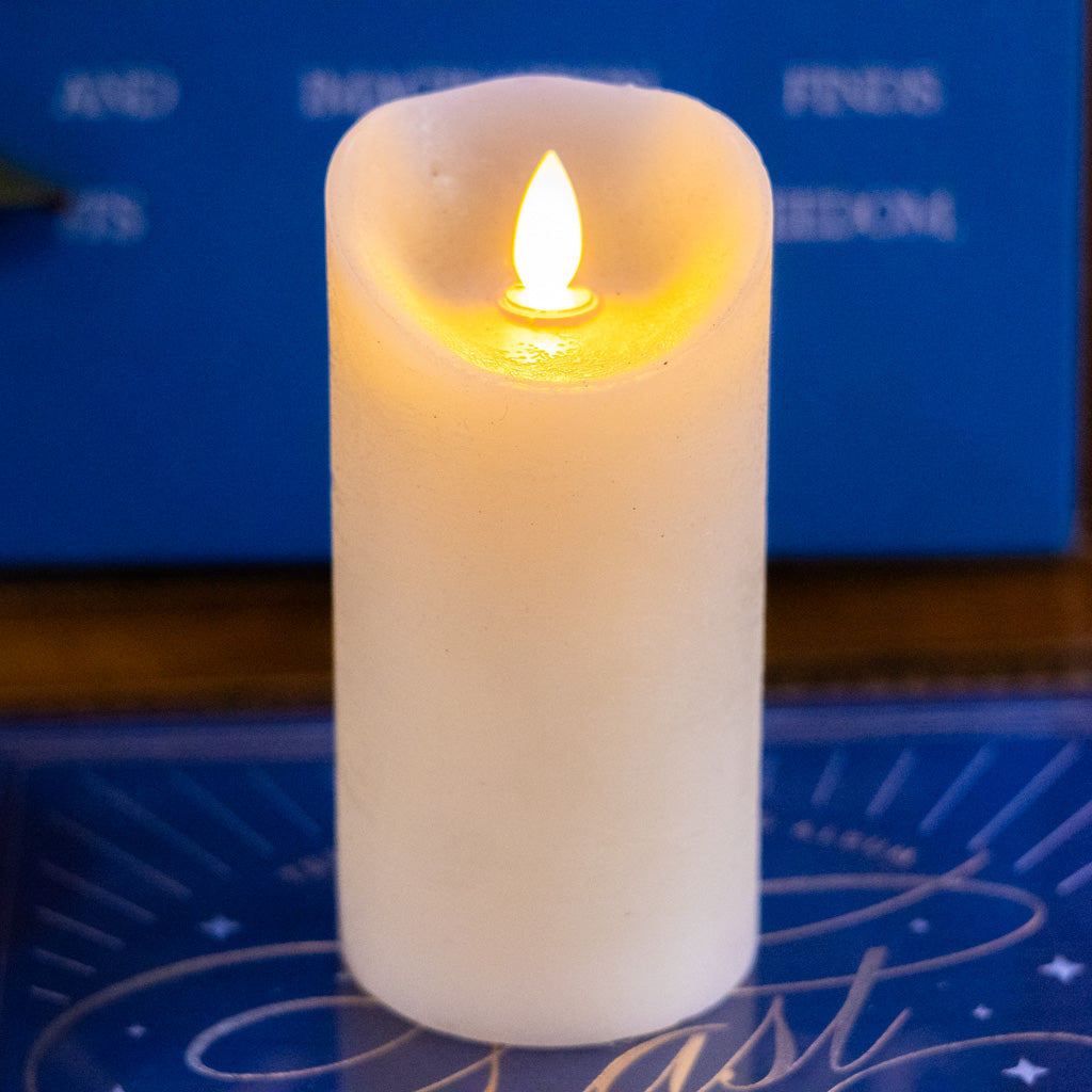 Flameless Flickering Candle with Timer Ivory Small