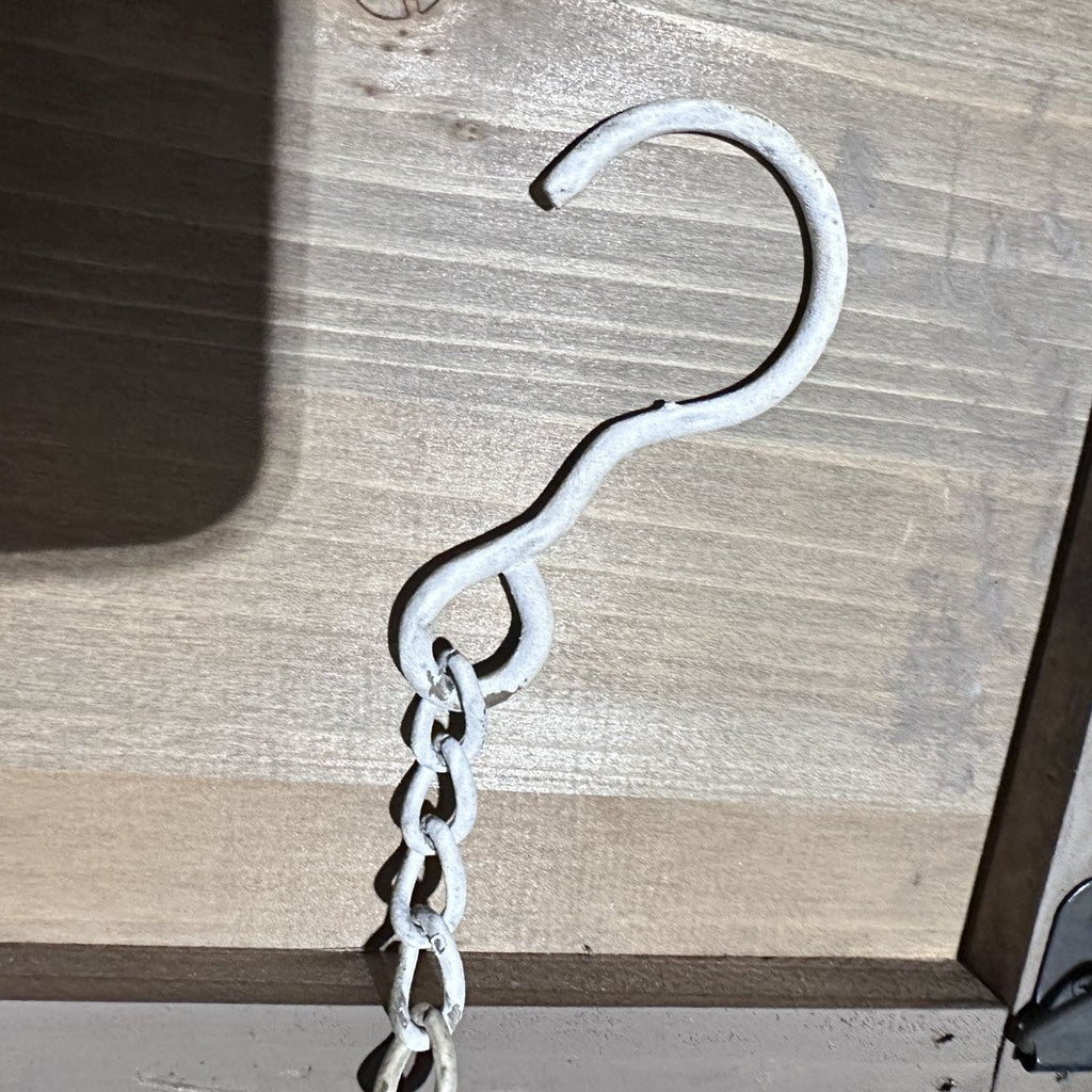Distressed White Hanging Bird Feeder