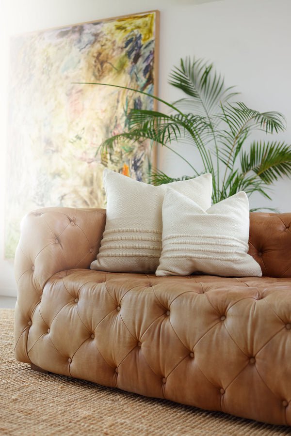 Merino Wool Striped Throw Pillow