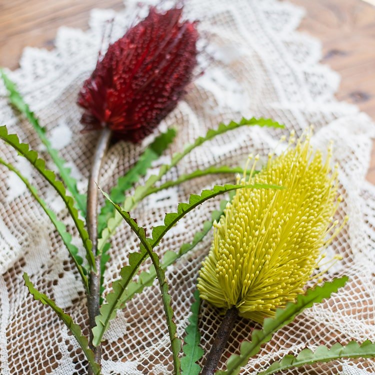 Faux Banksia Integrifolia Faux Flower 28" Tall Silk
