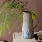 Blue Handpainted Terracotta Vase Jar
