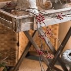 Rustic Artificial Red Berry Vine 63" Long