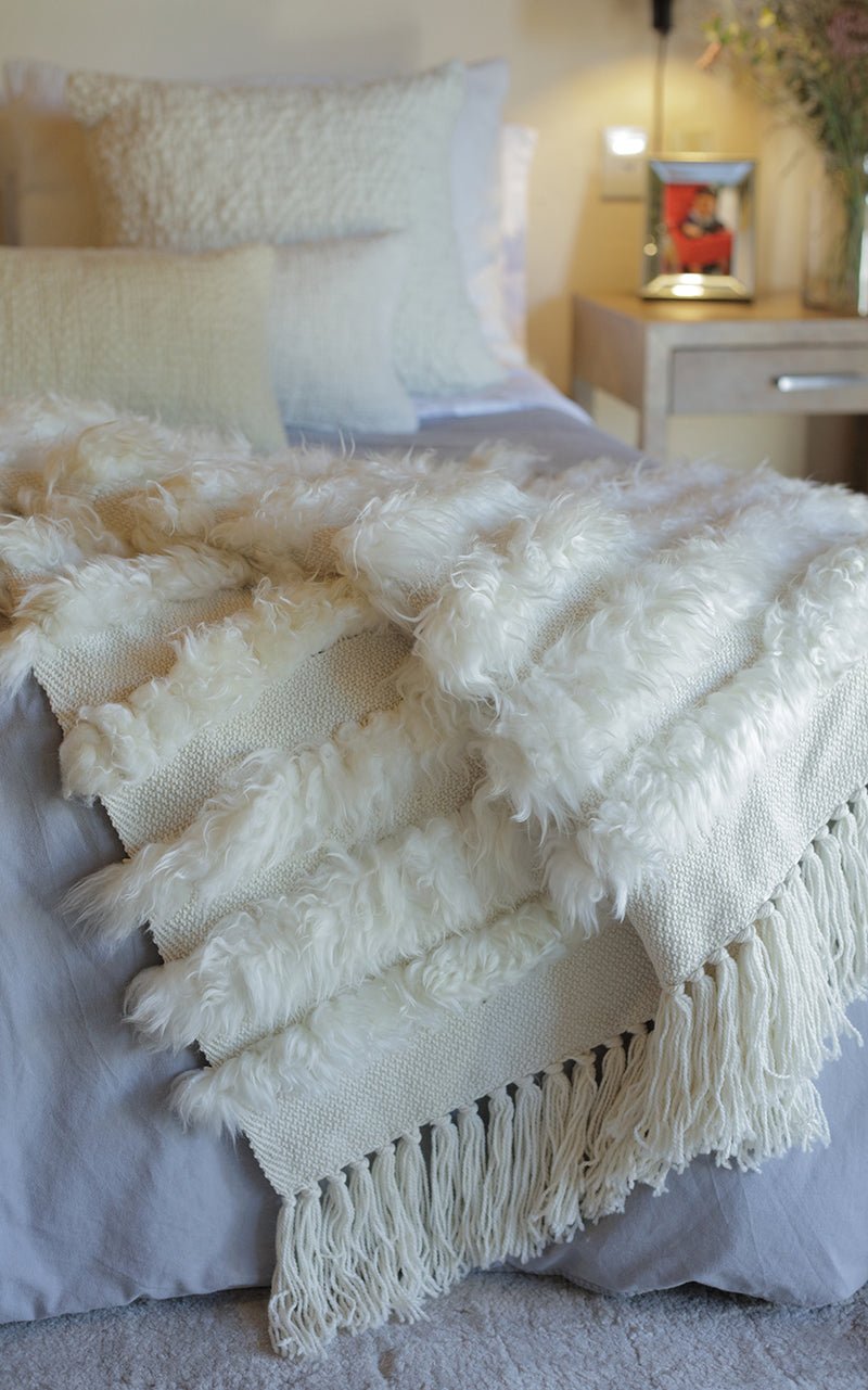 Lambskin Full Striped Blanket