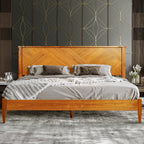 Panthera Solid Wood Bed Frame With Headboard