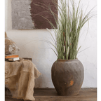 Round Earthenware Brown Pot