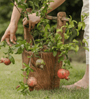 Old-fashioned Wooden Round Bucket