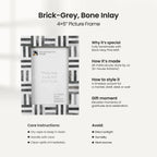Grey Bone Inlay Grid Block Decor Picture Frame 4x6 5x7