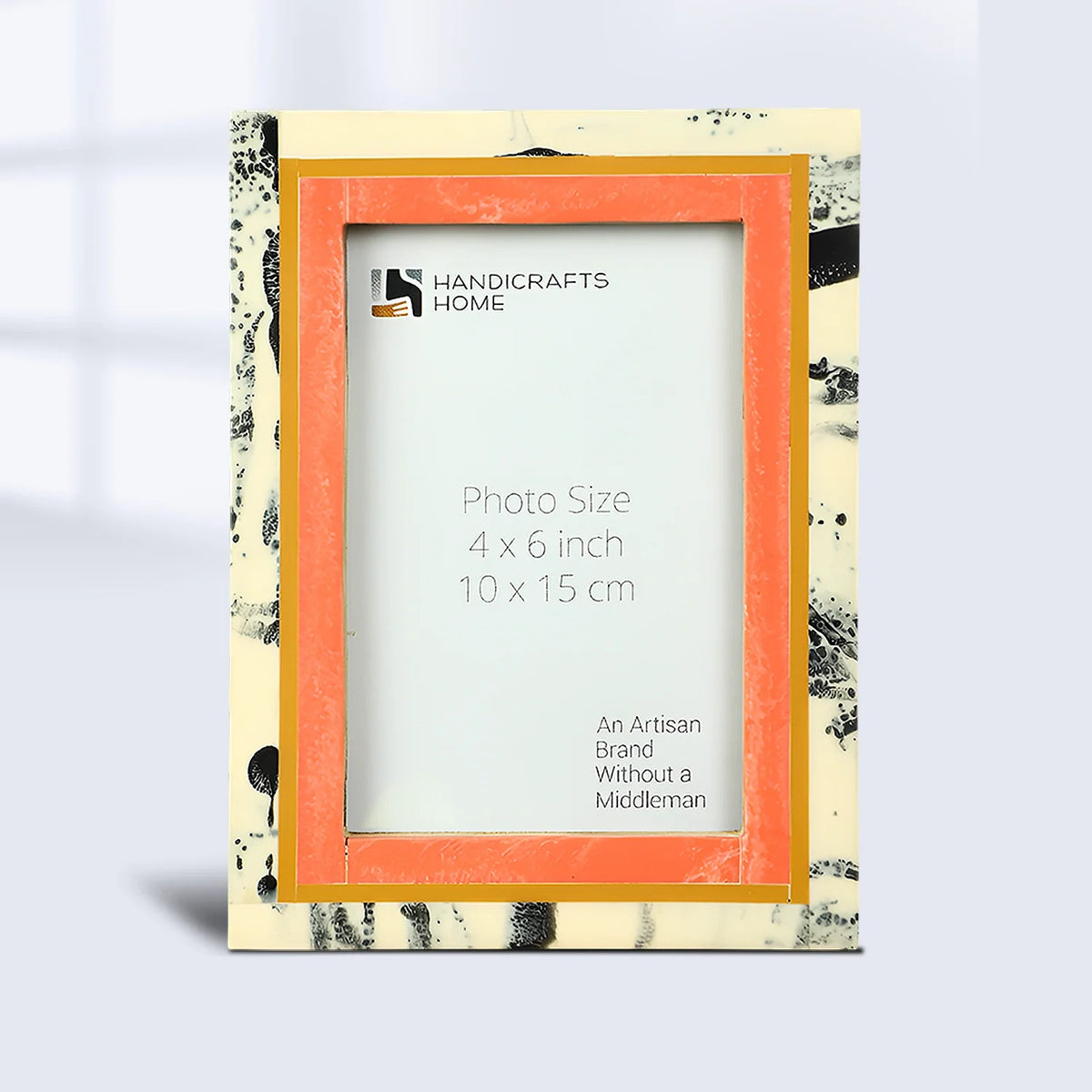 Picture Frames Abstract Ink Art Collection Resin Inlay - Peach, 4x6 & 5x7