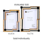 Picture Frames Silhouette Sequenced Collection Resin Inlay Wood Brown White 4x6 5x7"